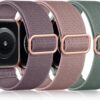 95ba70099447ec06 DaQin 3 Pack Elastic Bands Compatible with Apple Watch Band 45mm 44mm 49mm 42mm 41mm 40mm 38mm Women Men, Soft Nylon Solo Loop Straps for Apple Watch SE iWatch Series 9/8/7/6/5/4/3/2/1/Ultra/Ultra 2
