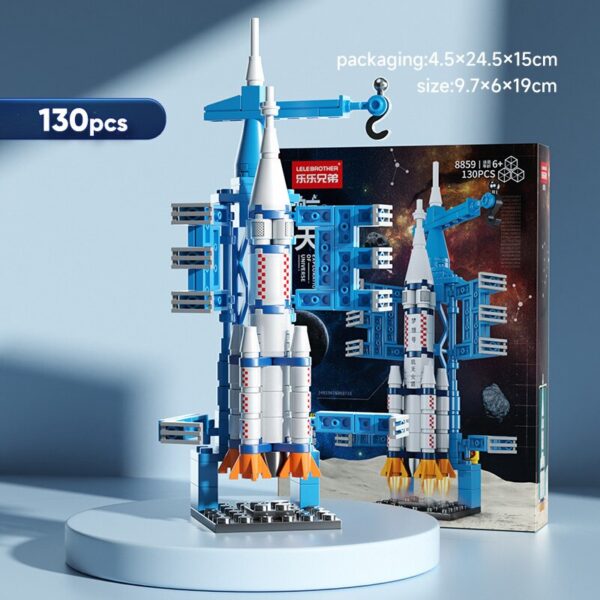 95dfd31b9db4d6da Launch Center Lunar Lander Model Building Blocks Spaceship Spaceport Figure Shuttle Rocket Bricks Construction Toys