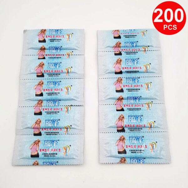 95e3de6528461b0b LIZE Condoms 200/100 Pcs Smooth Condoms For Men Natural Latex Condones Thin Penis Sleeve Contraception Toys Adult Sex Products