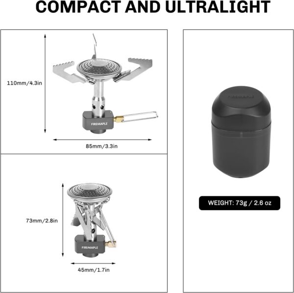 Fire-Maple Buzz Compact Camping Gas Stove | 3100W Mini Pocket Backpacking Cooking Folding Burner | Outdoor Trekking Hiking Mountaineering