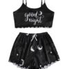 95fb1ca29cd60fe1 SweatyRocks Women's Summer Strawberry Print Cami Top and Shorts Sleepwear Pamas Set