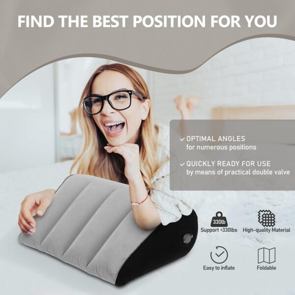 Inflatable Wedge Pillow Camping Cushions – Portable Folding Body Positioners Lightweight Wedge Pillow,Cushion for Yoga,Sleeping,Travel,Reading Lumbar Cushion for Back Pain and Pressure Relief