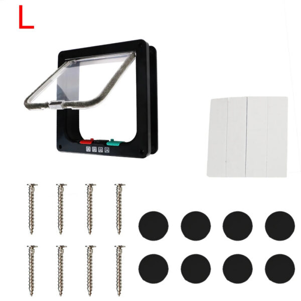 96067d5b2cc6f068 With 4 Way Lock Security Flap Door For Dog Kitten Cat Puppy Safety Gate Small Pet Supplies ABS Plastic