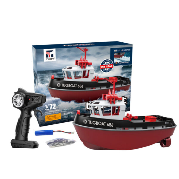 961444b242cb8380 JIKEFUN 686 Rc Boat 2.4G 1/72 Powerful Dual Motor Long Range Wireless Electric Remote Control Tugboat Model Toys for Boys Gift