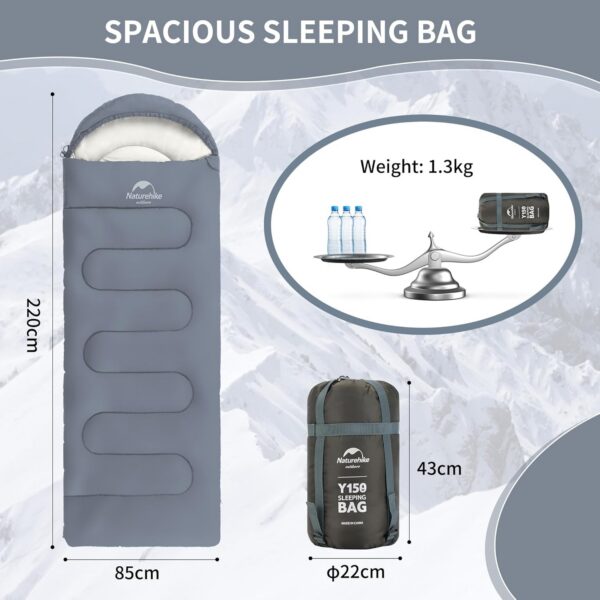 Naturehike Envelope Sleeping Bag – 3 Season Ultralight Waterproof Camping Blanket, 220x85cm for Adults, Compact & Breathable
