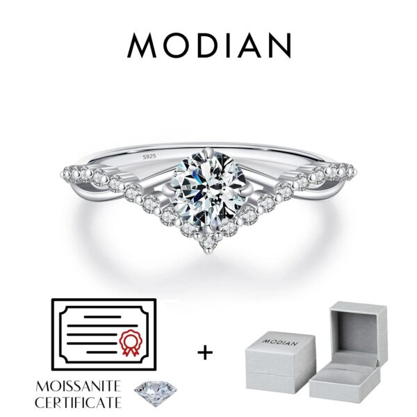 961e5b7f9081bab2 MODIAN Crown D Color Moissanite Ring Delicate Lab Diamond Ring 925 Sterling Silver For Women Wedding Engagement Jewelry