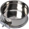 Pet Bird Food Feeding and Drinking Hanging Cup Clamp Holder Stainless Steel Hanging Bowl for Parrot Macaw African Greys Budgies Parakeet Cockatiels Conure Lovebirds Finch Pigeon Cage