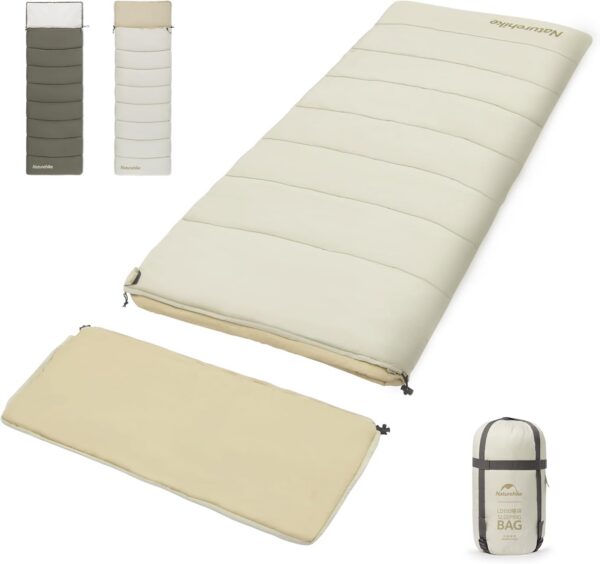 Naturehike 36-54℉ Camping Sleeping Bag for Adults, Spliceable Double Sleeping Bag 3 Seasons, Lightweight Waterproof Sleep Bags for Cold&Warm Weather