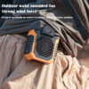 9637e85aca32f6fc Outdoor Waist Mounted Polymer Battery Anti Drop Shock Absorption USB Portable Power Bank with Bladeless Hanging Neck Fan