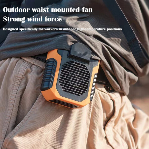 9637e85aca32f6fc Outdoor Waist Mounted Polymer Battery Anti Drop Shock Absorption USB Portable Power Bank with Bladeless Hanging Neck Fan