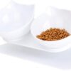 Elevated Cat Bowls with Raised Stand, Pet Food Water Feeder Bowl, 15° Tilted Pet Bowl Stress-Free Suit for Cats Small Dogs