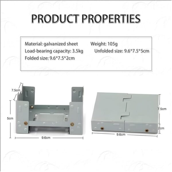 96492f69d27999a3 Foldable Solid Fuel Camping Stove, 98x75mm Portable Windproof Camp Stove, Small Fuel Folding Stoves for Outdoor Camping, Hiking, Cooking, Picnic, BBQ,Outdoor Boil Water