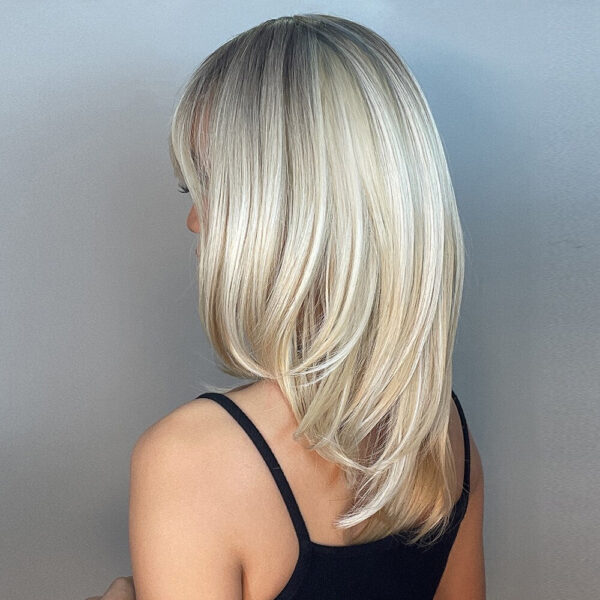 964c6234b62cc34a Short Straight Blonde Hair For Black Women Shoulder Length Layered Natural Hairline Synthetic Heat Resistant Wig
