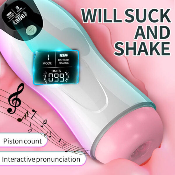 Adult Products Men's Automatic Airplane Cup Sucking Telescc Intelligent Sound Heating Simulation Channel Sex Masturbation
