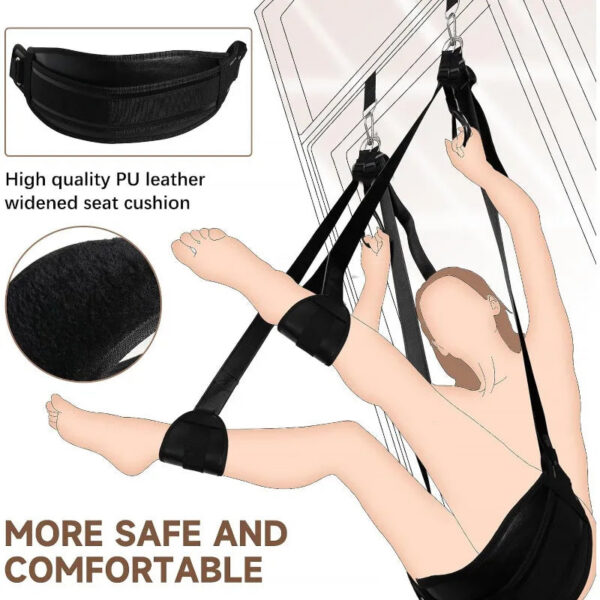 966bac3ef281af3a BDSM Bondage Door Sex Swing with Seat, Adjustable Straps Door Restraints Things Adult Sex Toys for Couples,Holds Up To 300lbs
