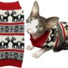 96726232cfa7826c White Embroidery Snowflake Ugly Vintage Knit Reindeer Holiday Festive Christmas Dog Sweater Dress for Puppy,X-Small (XS) Size Back Length 9"