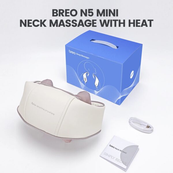 Breo N5 Mini Neck Massager Shawl, Shiatsu Wearable Wiresless Shoulder Massager at Home Office Type-C Charger