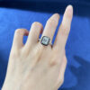 S Sterling Sier Light Style Fashion White Diamond Black Edge Cut Boutique Party Jewelry Ring Versatile