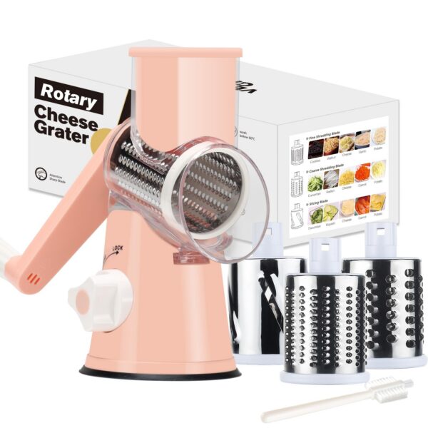 969ee7e287d6e918 Rotary Cheese Grater Shredder Chopper Round Tumbling Box Mandoline Slicer Nut Gr