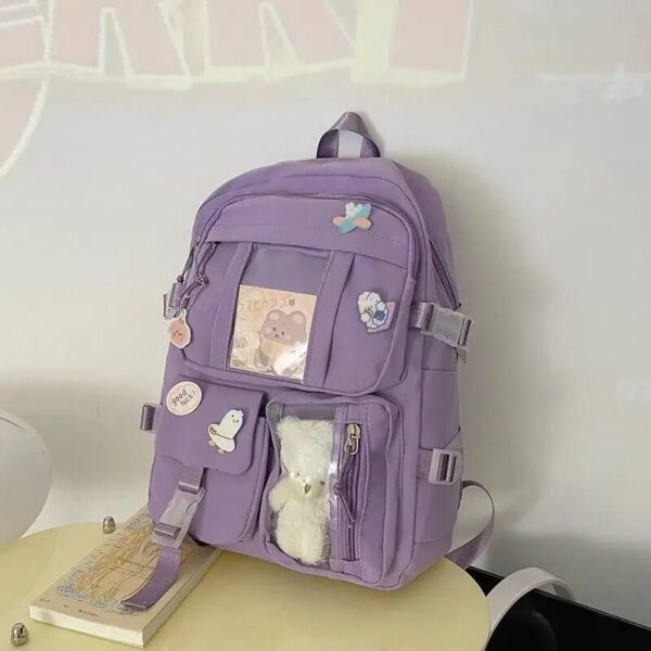 96a2ffb731000d1c Popular Pink Purple Color Girls High School Student Backpack Bags