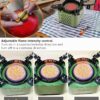 Indwell Camping Stove with Infrared Burner, Single Burner Propane Stove Ultra-Thin Design Adjustable Flame Control Wind-Resistant Portable Gas Cooker for Camping Hiking Outdoor Cooking