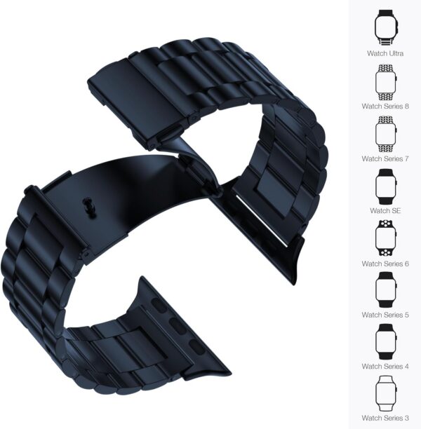 96ae387dc78dc275 EPULY Compatible with Apple Watch Band 42mm 44mm 45mm 38mm 40mm 41mm, Business Stainless Steel Metal Wristband for iWatch SE & Series 7 6 5 4 3 2 1 for Men Women (Silver, 41mm 40mm 38mm)