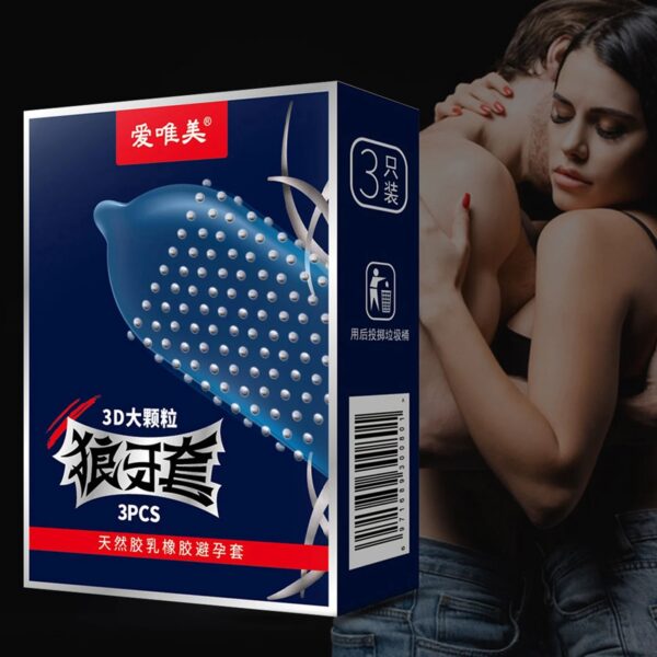 96b6b78084704d35 3D Large Particles Condoms Dotted Sex Toys Granular Stimulation Women G Spot Contracepation Sex Products for Men Penis Sleeve 18