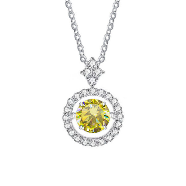 BIJOX STORY 1 CT Moissanite Pendant For Women Simulated Diamond Necklace S Sterling Sier Jewelry Girl Valentine's Day Gift