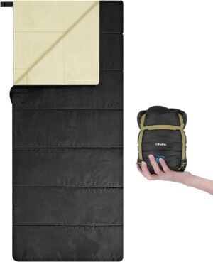 96dc0167532c798e Sleeping Bag, Ohuhu Lightweight Sleeping Bag 3 Season Warm Weather Portable Compact Sleeping Bags for Adult Kids with Carry Bag for Camping Hiking Backpacking and Outdoors 59℉-77℉