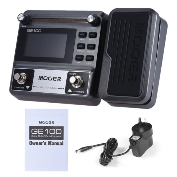 MOOER GE100 Guitar Multi-effects Processor Effect Pedal with Loop Record Tuning Tap Tempo Rhythm Scale & Chord Lesson Function