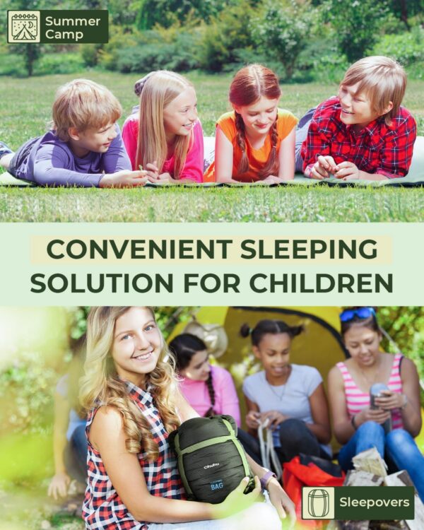 Sleeping Bag, Ohuhu Lightweight Sleeping Bag 3 Season Warm Weather Portable Compact Sleeping Bags for Adult Kids with Carry Bag for Camping Hiking Backpacking and Outdoors 59℉-77℉