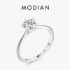 96fcc0c123abc8b7 Modian Sterling Sier Simple Round Clear CZ Classic Wedding Engagement Simulated Diamond Band Rings For Women Fine Jewelry