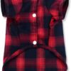 Koneseve Dog Shirt Plaid Dog Clothes for Small Dogs Boy Girl Cat Clothes Soft Puppy Outfit Adorable Pet T-Shirts Kitten Grid Costume Apparel Thanksgiving Christmas Clothing ( Yellow; L/Large )