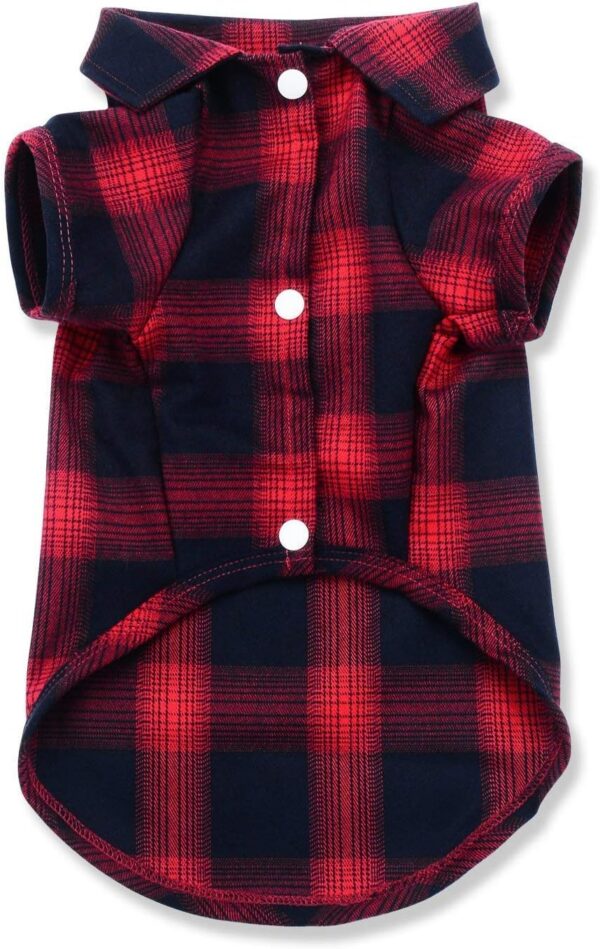 Koneseve Dog Shirt Plaid Dog Clothes for Small Dogs Boy Girl Cat Clothes Soft Puppy Outfit Adorable Pet T-Shirts Kitten Grid Costume Apparel Thanksgiving Christmas Clothing ( Yellow; L/Large )