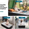 9702a064a7b81ff1 Panana Twin Air Mattress with Built in Electric Pump, Height 18.5" Comfort Blow up Inflatable Guest Air Bed Airbed with Flocked Top, Storage Bag for Family, Home, Camping