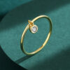 97099c4cb33df3c1 NEW Simple Gold Small Round Diamond Crystal Couple Ring For Women Authentic Sterling Sier Anniversary Gift Jewelry