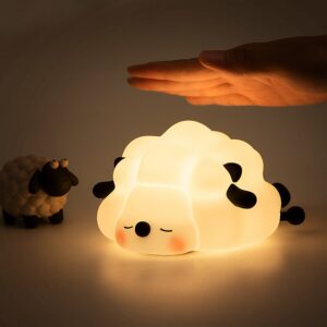 9710a8b762be09c4 Cute LED Night Light Touch Sensor Cartoon Kid's Nightlights Silicone Child Holiday Christmas Gift Bedside Lamp Bedroom Decor