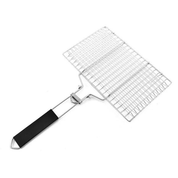 9739bb425f6cd90f 304 Stainless Steel BBQ Non Stick Grilling Basket Grill Mesh Mat Meat Vegetable Steak Picnic Party Barbecue Tool