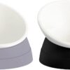 97510d64c4eabdb9 2Pcs Cat Bowls Elevated Cat Food Bowl Adjustable Cat Dish Anti-Slip and Anti-Noise Raised Cat Bowl Protecting Pet’s Spine Thickened Plastic Bowl Suitable for Indoor Cats, 17 Oz