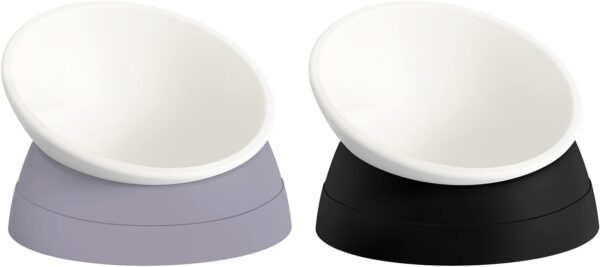 97510d64c4eabdb9 2Pcs Cat Bowls Elevated Cat Food Bowl Adjustable Cat Dish Anti-Slip and Anti-Noise Raised Cat Bowl Protecting Pet’s Spine Thickened Plastic Bowl Suitable for Indoor Cats, 17 Oz