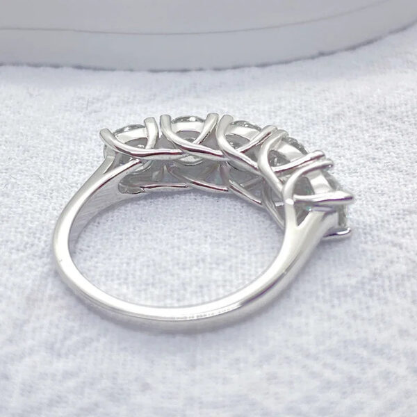 975606d198b5fc9f NeeTim 5mm 6.5mm Full Moissanite Ring for Women S Sterling Sier Eternity Sparkling Diamond Band Wedding Rings Jewelry GRA