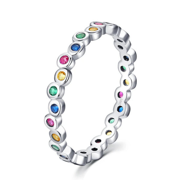 9756e720688a671c Modian 12 Style Authentic 925 Sterling Silver Rainbow Colorful Fashion Stackable Finger Ring For Women Grils Statement Jewelry