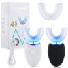 Romooa 2 Pieces Ultrasonic Electric Toothbrush Adults U Shaped Automatic Toothbr