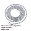 Effie Queen Italian 1.2mm1.5mm 1.7mm Diamond-Cut Rope Chain Necklace 40cm-60cm 100% Sier Woman Man Jewelry Gift DSC29