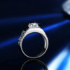 976405deab8f1e42 Business high-end Mozambican stone one-carat diamond four-claw inlay shape of the men's ring domineering holiday gifts