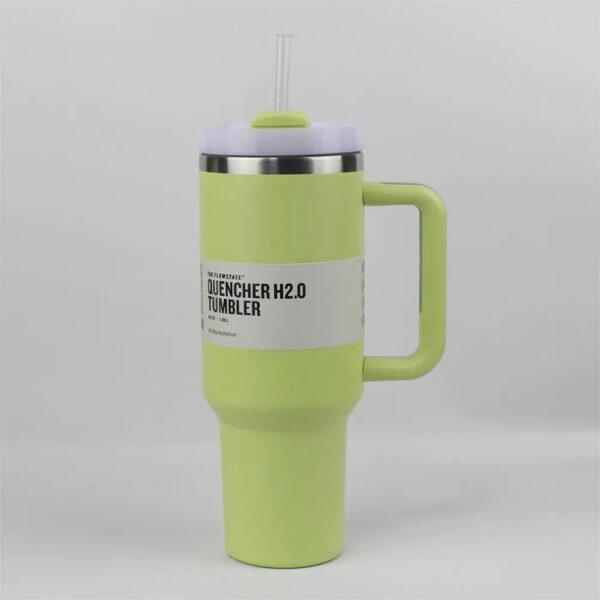 9773f15b1c264442 Ready To Ship Quencher 40oz Tumblers H2.0 Stainless Steel Cups Silicone handle Lid Straw 2nd Generation Car 40 oz mugs Water Bottles 20 color H0236