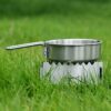 Kdouehg Tragbarer Mini-Spirituskocher mit Kreuz-Ständer, Spiritusbrenner für Outdoor-Camping, Wandern, Rucksackreisen, Kochen B