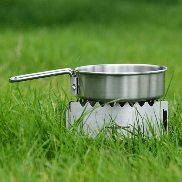 Kdouehg Tragbarer Mini-Spirituskocher mit Kreuz-Ständer, Spiritusbrenner für Outdoor-Camping, Wandern, Rucksackreisen, Kochen B
