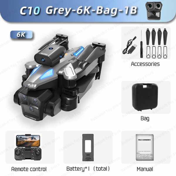 979f24abd54d1ddb New C10 Max 6000M GPS Rc Drone HD Optical Flow Positioning Obstacle Avoidance Gesture Photography Foldable Quadcopter Toy Gifts