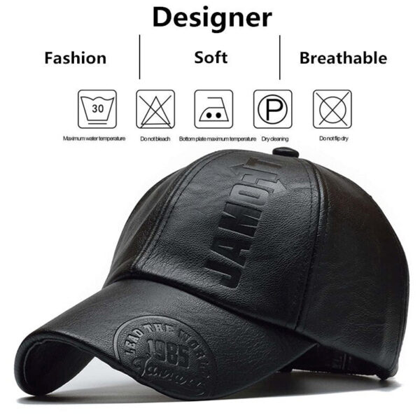 979f7b6d6a86c2b1 Pu Leathe Letter Printing Baseball Caps Spring and Autumn Outdoor Adjustable Casual Hats Sunscreen Hat
